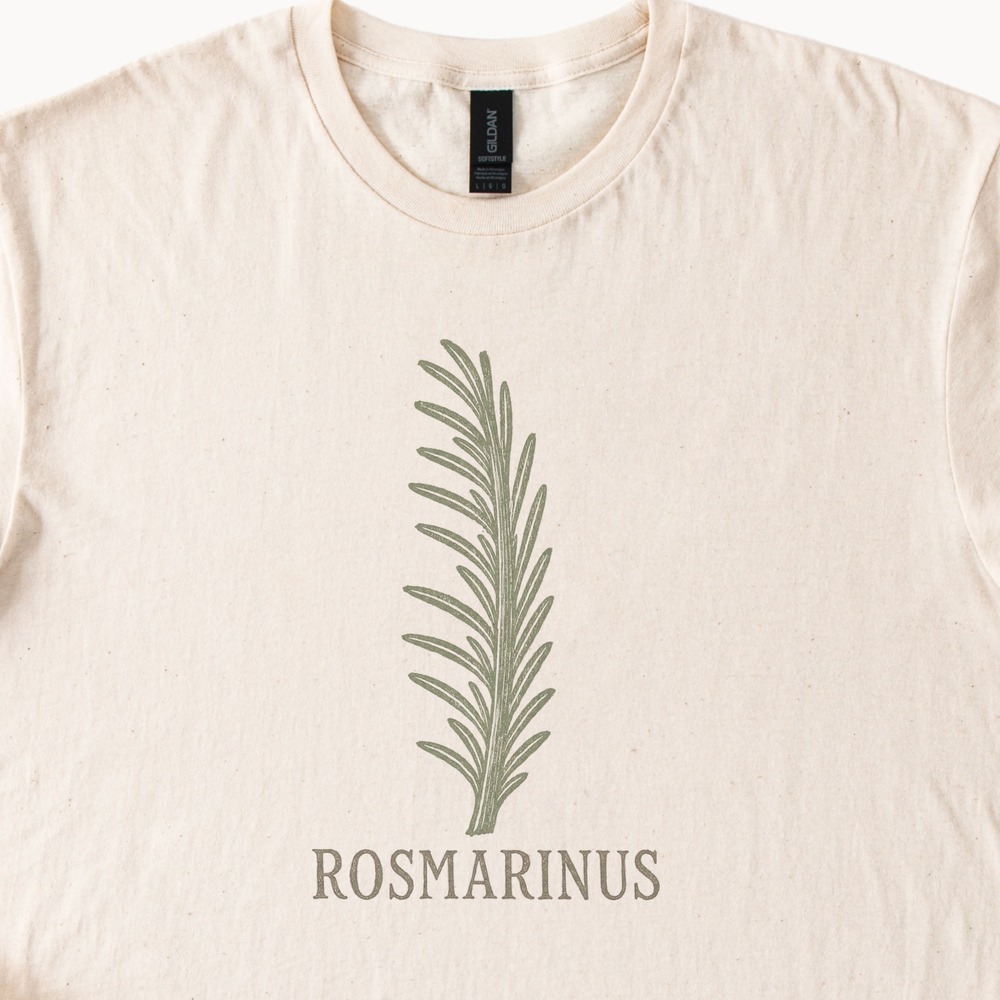 Rosmarinus Sprig Rising from the Stem Naturalist Tee